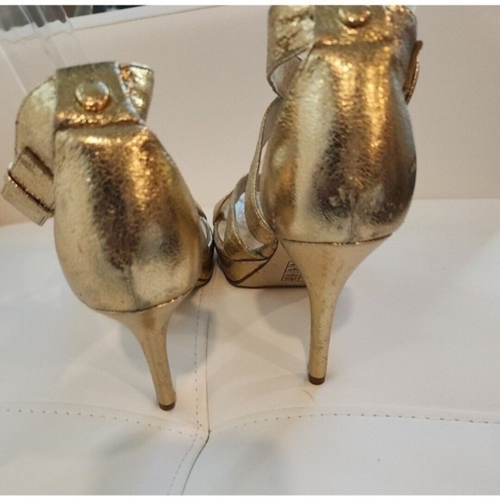 Michael Kors Gold Strappy Heels - Picture 7 of 9